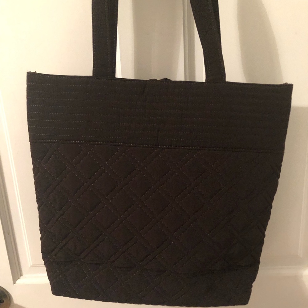 Vera Bradley dark brown shoulder bag/purse. Button closure with 3 inside pockets - Picture 5 of 8